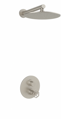 Fortis Shower Kits Industrial 1 Way Thermostatic Round Shower Kit - Brushed Nickel