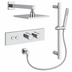 Fortis Shower Kits Lineabox 2 Way Horizontal Square Kit Shower Bar - Polished Chrome