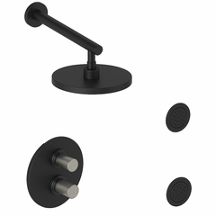 Fortis Shower Kits Agrippina 2 Way Thermostatic Round Shower Kit Body Spray - Matte Black