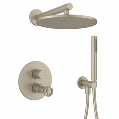 Fortis Shower Kits Industrial 2 Way Thermostatic Round Shower Kit Hand Held - Brushed Nickel