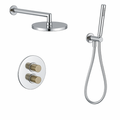 Fortis Shower Kits Agrippina 2 Way Thermostatic Round Shower Kit Hand Held - Polished Chrome