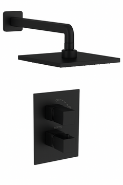 Fortis Shower Kits Abruzzo 1 Way Thermostatic Square Shower Kit - Matte Black