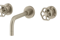 Fortis Bathroom Faucet Industrial Wall Mount 2 Handle - Brushed Nickel