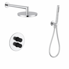 Fortis Shower Kits Agrippina 2 Way Thermostatic Round Shower Kit Hand Held - Polished Chrome