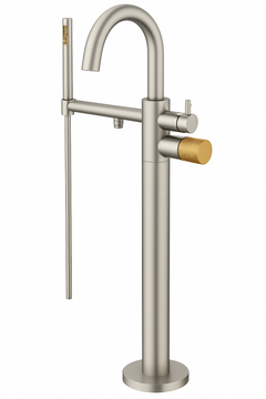 Fortis Agrippina Floor Mounted Tub Filler - Brushed Nickel