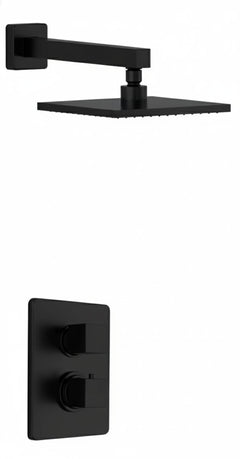 Fortis Shower Kits Scala 1 Way Thermostatic Square Shower Kit - Matte Black