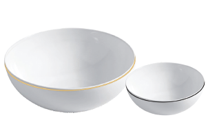LaToscana Round Fireclay Vessel Bathroom Sink 16 1/2
