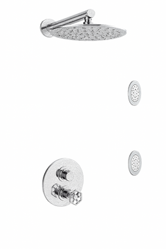 Fortis Shower Kits Industrial 2 Way Thermostatic Round Shower Kit Body Spray - Polished Chrome