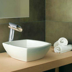 LaToscana Morgana Glass Tall Single Hole Single Handle Bathroom Faucet Polished Chrome - 73CR211VRLL