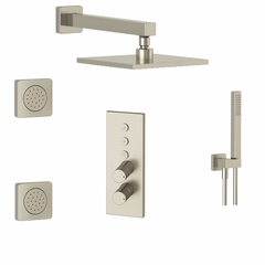 Fortis Shower Kits Lineabox 3 Way Vertical Square Kit Hand Held Body Spray - Brushed Nickel