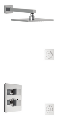 Fortis Shower Kits Vitrina 2 Way Thermostatic Round Shower Kit Body Spray - Polished Chrome