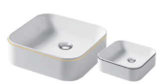 LaToscana Square Fireclay Vessel Bathroom Sink 15 3/4
