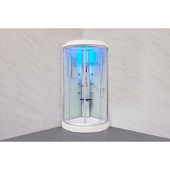 Mesa 36" Free Standing Corner Walk In Steam Shower - WS-9090K - The Home Selection
