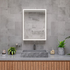 Alfi 24  Solid Concrete Chiseled Style Rectangular Above Mount Vessel Sink - ABCO24R