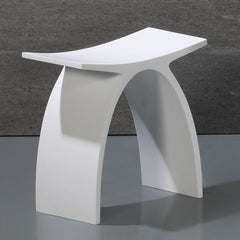 Alfi Arched White Matte Solid Surface Resin Bathroom / Shower Stool - White Matte