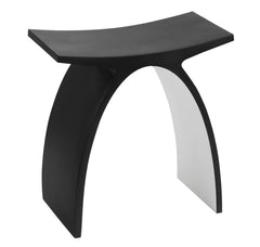 Alfi Black Matte Arched Solid Surface Resin Bathroom / Shower Stool - Black & White
