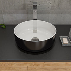 Alfi Black & White 15  Round Above Mount Ceramic Sink - ABC908