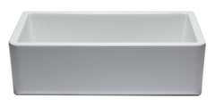 Alfi 33  White Smooth Apron Solid Thick Wall Fireclay Single Bowl Farm Sink - AB3318SB-W