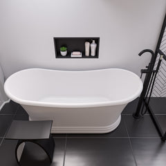 Alfi Black Matte Arched Solid Surface Resin Bathroom / Shower Stool - ABST77BM