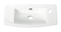 Alfi White 20  Small Wall Mounted Ceramic Sink with Faucet Hole - ABC115