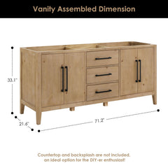 Altair Laurel Bathroom Cabinet Vanity Base in Weathered Fir without Top and Sink, No Mirror