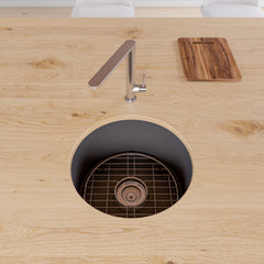 Alfi Round 18  x 18  Undermount / Drop In Fireclay Prep Sink - ABF1818R