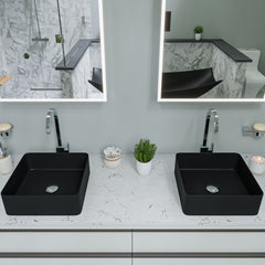 Alfi 16  Modern Square Above Mount Ceramic Sink - ABC903