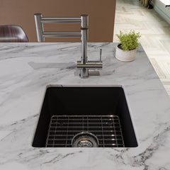 Alfi Square 18  x 18  Undermount / Drop In Fireclay Prep Sink - ABF1818S