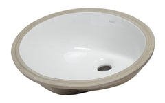 EAGO White Ceramic 18 x15  Undermount Oval Bathroom Sink - BC224