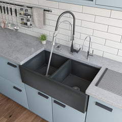 Alfi Square Kitchen Faucet with Rubber Stem - ABKF3023