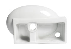 Alfi White 17  Small Wall Mounted Ceramic Sink with Faucet Hole - ABC117