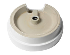 Alfi White 19  Round Semi Recessed Ceramic Sink with Faucet Hole - ABC702