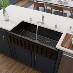 Alfi 36  Reversible Smooth / Fluted Single Bowl Fireclay Farm Sink - AB3618HS