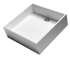Alfi 14  Square White Matte Solid Surface Resin Sink - ABRS14S
