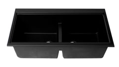 Alfi 33  Granite Composite Workstation Step Rim Double Bowl Undermount Sink with Accessories - AB3418DBUM