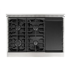 Hallman  Classico Series 36" Dual Fuel Freestanding Range with Brass Trim - HCLRDF36BS