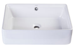 EAGO 20  RECTANGULAR CERAMIC ABOVE MOUNT BASIN VESSEL SINK - BA131