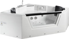 EAGO 5 ft Clear Corner Acrylic Whirlpool Bathtub for Two - AM156ETL