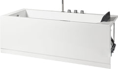 EAGO 6 ft Acrylic White Rectangular Whirlpool Bathtub w Fixtures - AM154ETL-L6