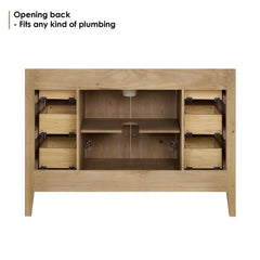 Altair Laurel Bathroom Cabinet Vanity Base in Weathered Fir without Top and Sink, No Mirror