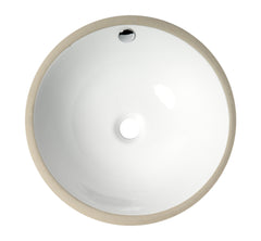 Alfi White 17  Round Undermount Ceramic Sink - ABC601