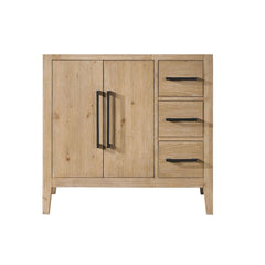 Altair Laurel Bathroom Cabinet Vanity Base in Weathered Fir without Top and Sink, No Mirror