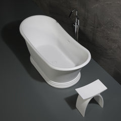 Alfi Arched White Matte Solid Surface Resin Bathroom / Shower Stool - ABST77