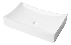 Alfi White 26  Fancy Rectangular Above Mount Ceramic Sink - ABC904