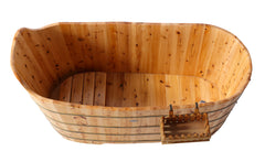 Alfi 59  Free Standing Cedar Wood Bathtub with Bench - AB1103
