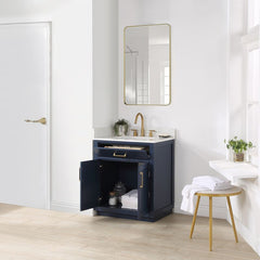 Altair Gavino 30" Single Bathroom Vanity with Grain White Engineered Stone Countertop - 557030