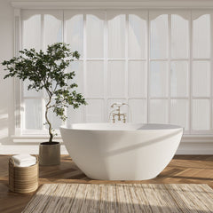 Altair Euston 55" x 30" Solid Surface Soaking Bathtub with Integrated Overflow - 53155-BAT