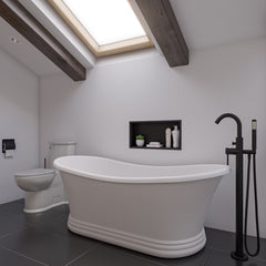 Alfi 67  White Matte Pedestal Solid Surface Resin Bathtub - AB9950