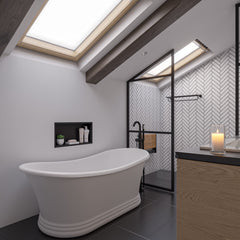 Alfi 67  White Matte Pedestal Solid Surface Resin Bathtub - AB9950