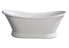 Alfi 67  White Matte Pedestal Solid Surface Resin Bathtub - AB9950